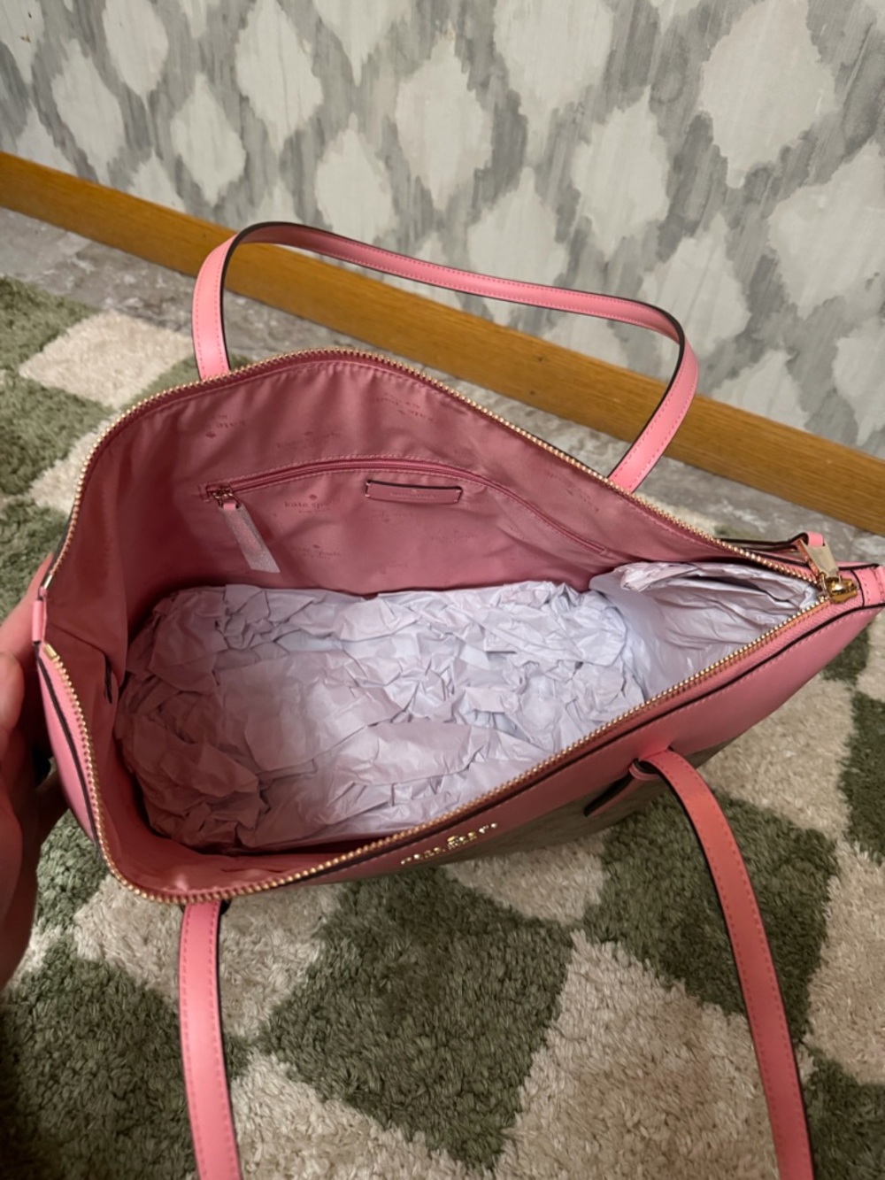Kate Spade ♠️ Flower Tote with Leather Heart Charm - Picture 12 of 16